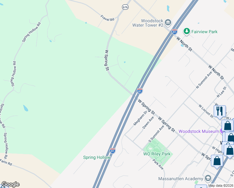 map of restaurants, bars, coffee shops, grocery stores, and more near in Woodstock