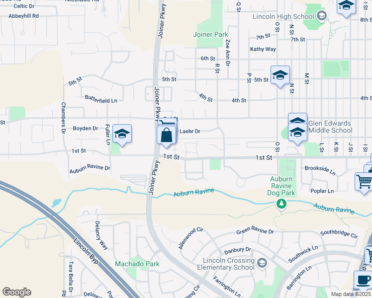 map of restaurants, bars, coffee shops, grocery stores, and more near 1750 1st Street in Lincoln