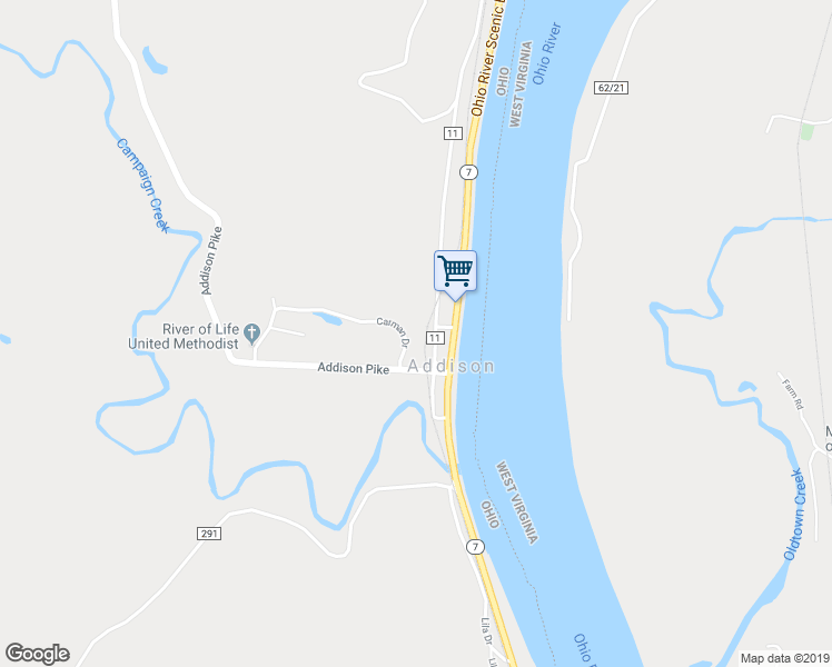 map of restaurants, bars, coffee shops, grocery stores, and more near 86 Carman Drive in Gallipolis