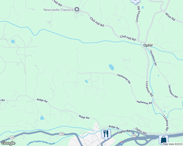 map of restaurants, bars, coffee shops, grocery stores, and more near 9180 Hathaway Road in Newcastle