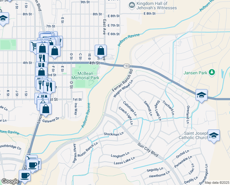 map of restaurants, bars, coffee shops, grocery stores, and more near 830 Wagon Wheel Lane in Lincoln