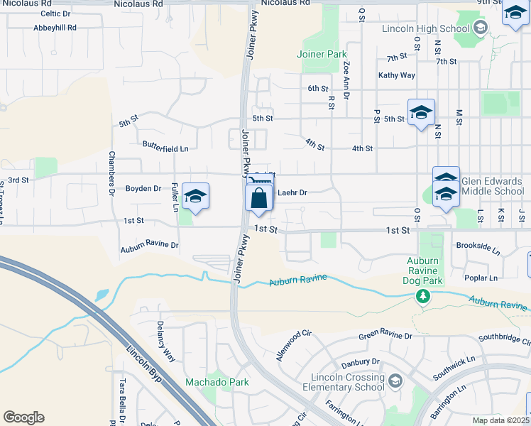 map of restaurants, bars, coffee shops, grocery stores, and more near 1750 1st Street in Lincoln