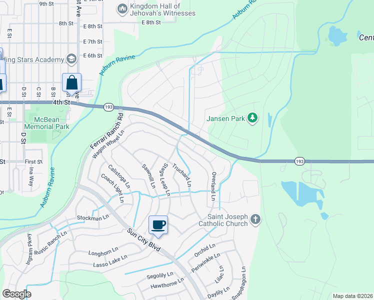 map of restaurants, bars, coffee shops, grocery stores, and more near 1053 Overland Lane in Lincoln