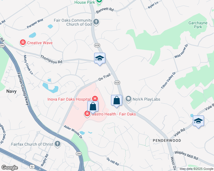 map of restaurants, bars, coffee shops, grocery stores, and more near 12468 Meadow Hunt Drive in Fairfax