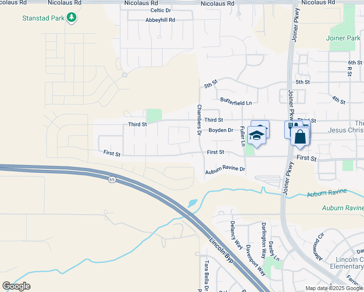 map of restaurants, bars, coffee shops, grocery stores, and more near 203 Mariner Circle in Lincoln