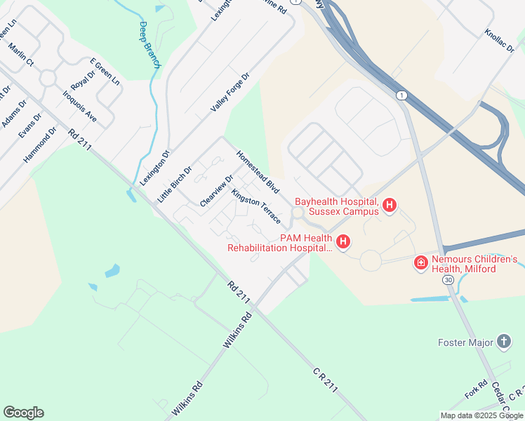 map of restaurants, bars, coffee shops, grocery stores, and more near 25 Kingston Terrace in Milford