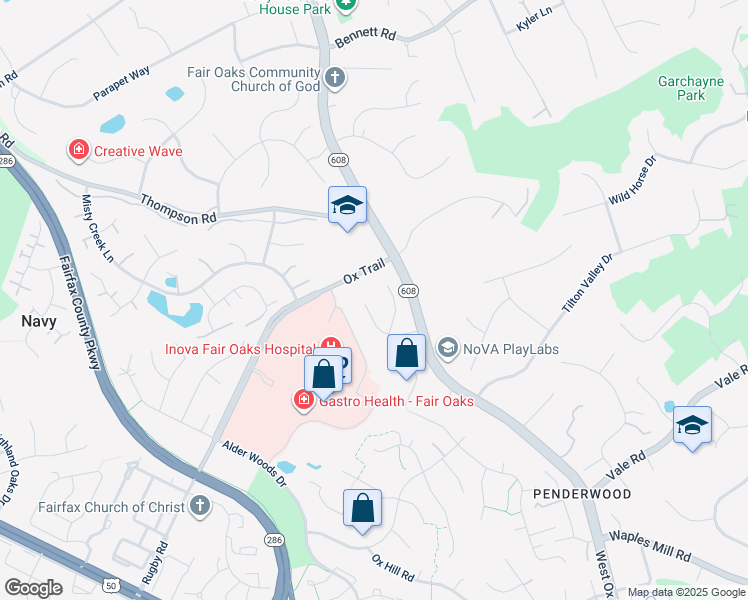 map of restaurants, bars, coffee shops, grocery stores, and more near 12468 Meadow Hunt Drive in Fairfax