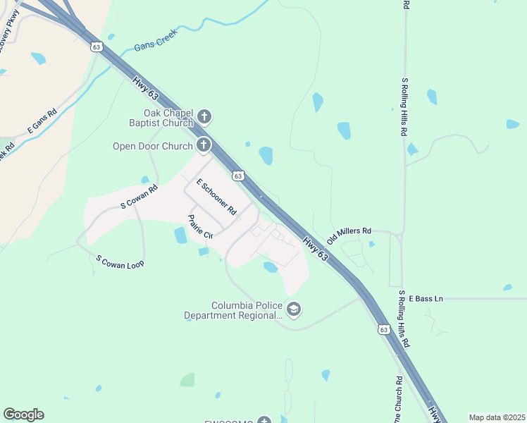 map of restaurants, bars, coffee shops, grocery stores, and more near 4962-4980 Ponderosa St in Columbia