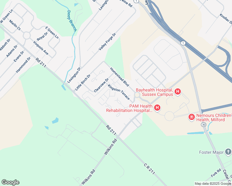 map of restaurants, bars, coffee shops, grocery stores, and more near 25 Kingston Terrace in Milford