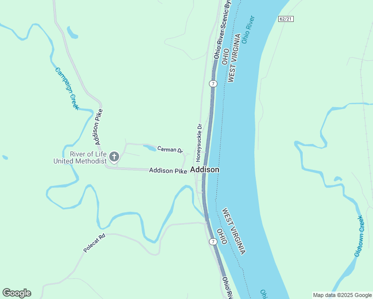 map of restaurants, bars, coffee shops, grocery stores, and more near 106 Carman Drive in Gallipolis