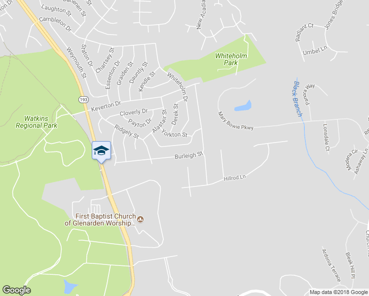 map of restaurants, bars, coffee shops, grocery stores, and more near 13207 Eddington Drive in Upper Marlboro