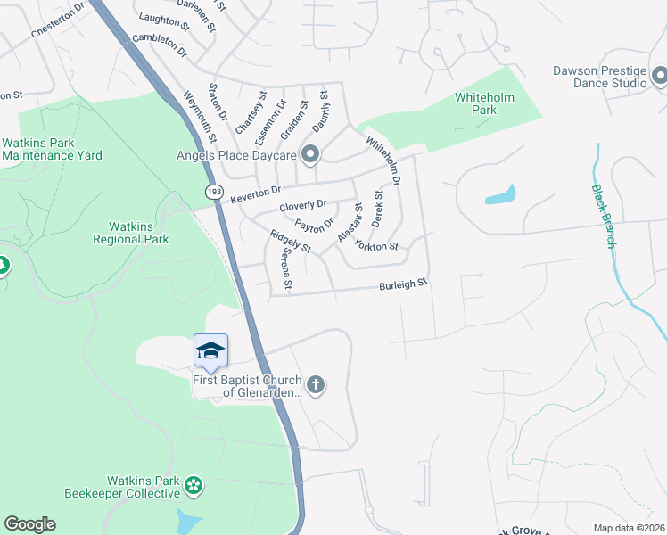 map of restaurants, bars, coffee shops, grocery stores, and more near 340 Ridgely Street in Upper Marlboro