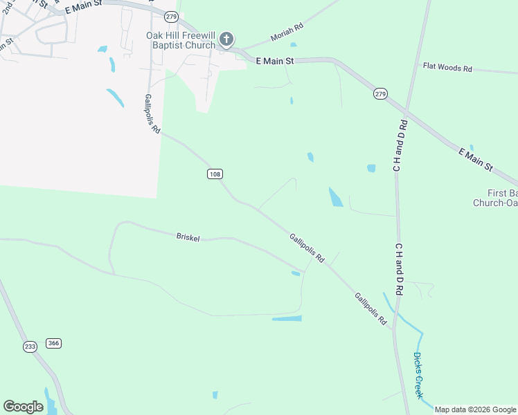 map of restaurants, bars, coffee shops, grocery stores, and more near 413 Gallipolis Road in Oak Hill