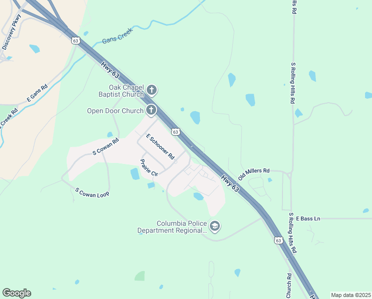 map of restaurants, bars, coffee shops, grocery stores, and more near 4962 Ponderosa Street in Columbia