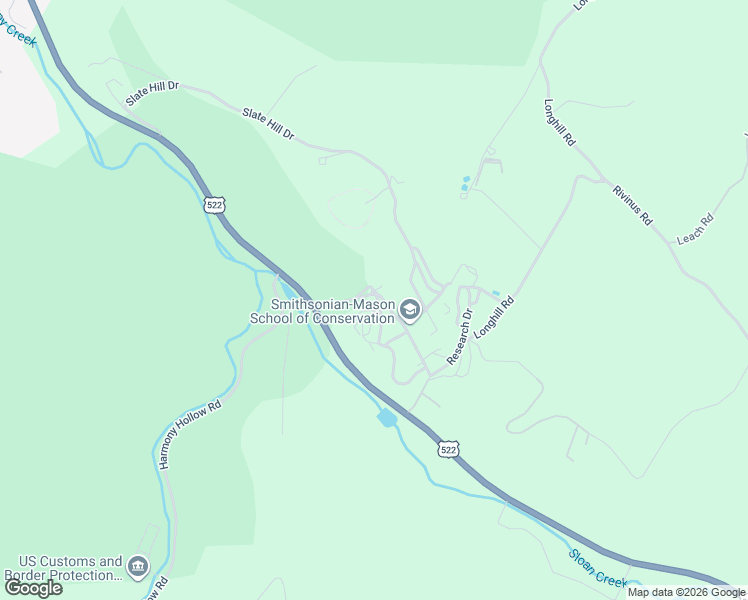 map of restaurants, bars, coffee shops, grocery stores, and more near Farm Road in Front Royal