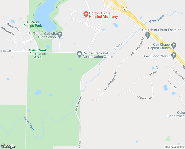 map of restaurants, bars, coffee shops, grocery stores, and more near 5480 South Gans Creek Road in Columbia