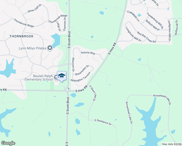 map of restaurants, bars, coffee shops, grocery stores, and more near 5355-5437 South Highway KK in Columbia