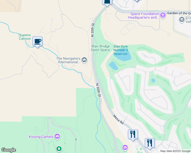 map of restaurants, bars, coffee shops, grocery stores, and more near 3280 North 30th Street in Colorado Springs