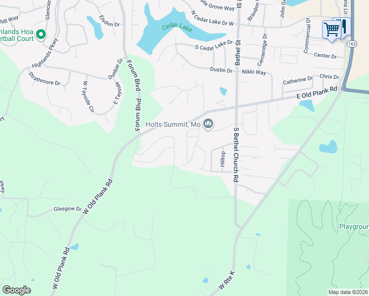 map of restaurants, bars, coffee shops, grocery stores, and more near 310 West Old Plank Road in Columbia