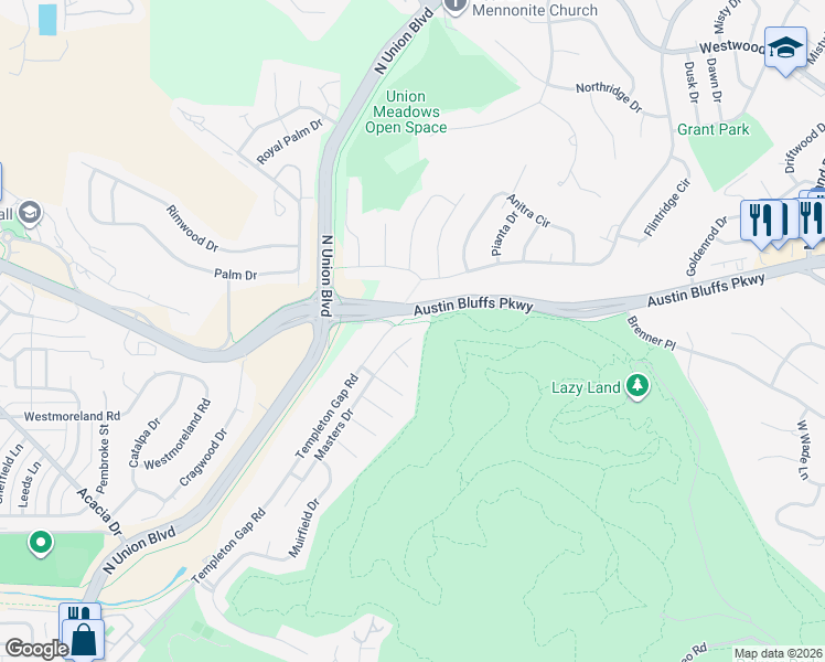 map of restaurants, bars, coffee shops, grocery stores, and more near 2016 Wittry Lane in Colorado Springs