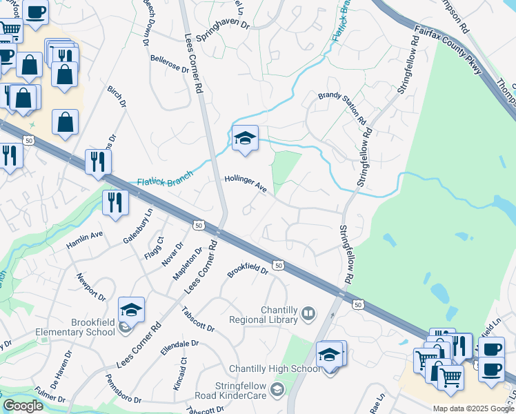 map of restaurants, bars, coffee shops, grocery stores, and more near 3919 Kernstown Court in Fairfax