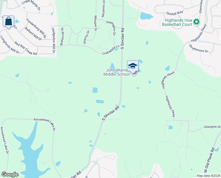 map of restaurants, bars, coffee shops, grocery stores, and more near 5550 South Sinclair Road in Columbia