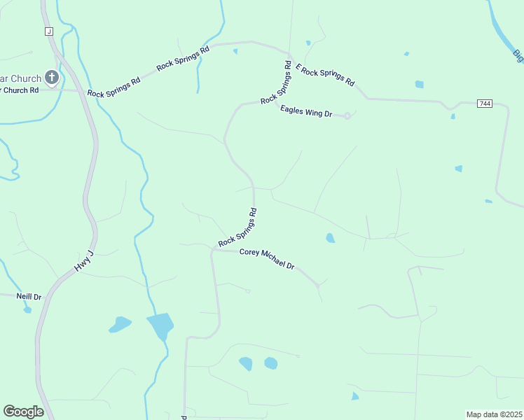 map of restaurants, bars, coffee shops, grocery stores, and more near 1674 Rock Springs Road in Wright City