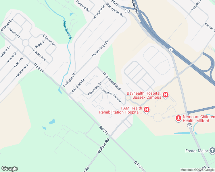 map of restaurants, bars, coffee shops, grocery stores, and more near 4 Clearview Drive in Milford