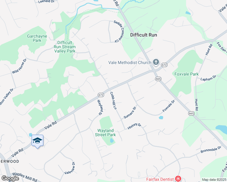 map of restaurants, bars, coffee shops, grocery stores, and more near 3201 Cobb Hill Lane in Oakton