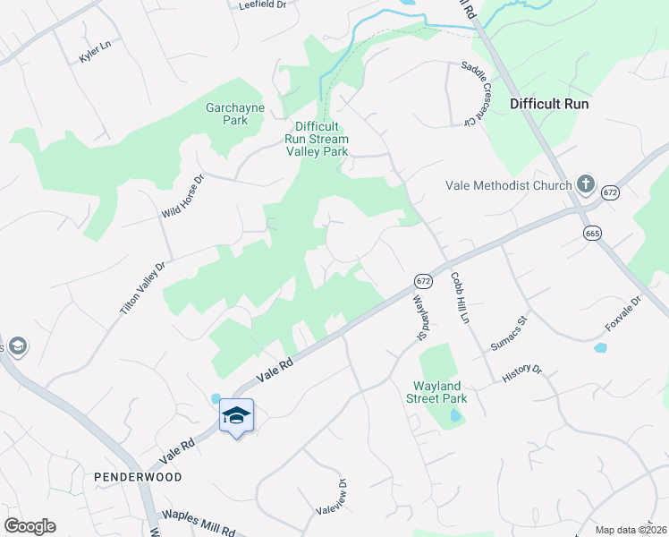 map of restaurants, bars, coffee shops, grocery stores, and more near 11907 Latigo Lane in Oakton