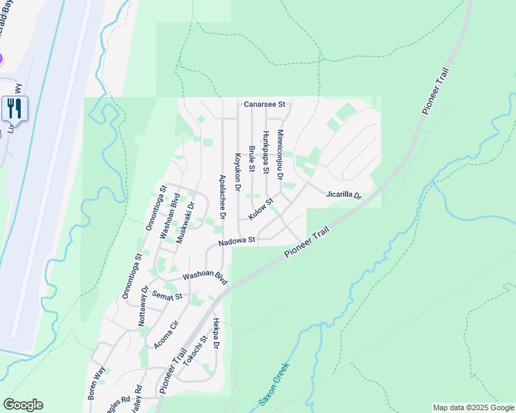 map of restaurants, bars, coffee shops, grocery stores, and more near 1164 Kulow Street in South Lake Tahoe
