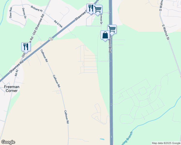 map of restaurants, bars, coffee shops, grocery stores, and more near Kirsten Drive in Milford