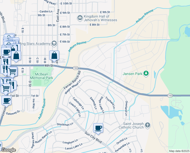 map of restaurants, bars, coffee shops, grocery stores, and more near 962 Wagon Wheel Lane in Lincoln