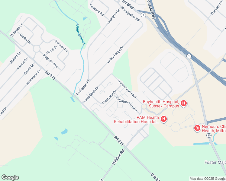 map of restaurants, bars, coffee shops, grocery stores, and more near 12 Clearview Drive in Milford