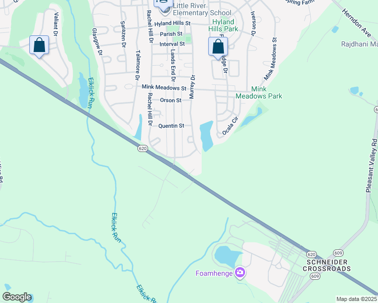 map of restaurants, bars, coffee shops, grocery stores, and more near 26246 Rachel Hill Drive in Chantilly