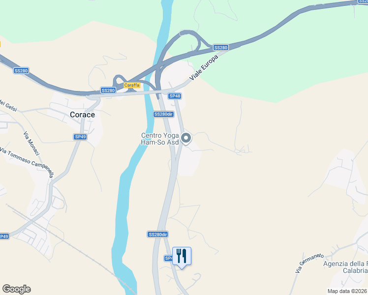 map of restaurants, bars, coffee shops, grocery stores, and more near 78 Viale Europa in Provincia di Catanzaro