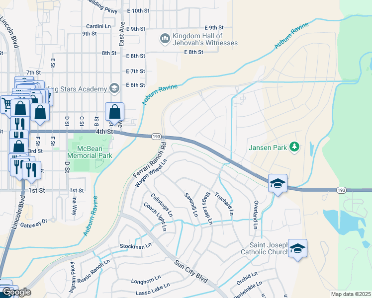 map of restaurants, bars, coffee shops, grocery stores, and more near 962 Wagon Wheel Lane in Lincoln