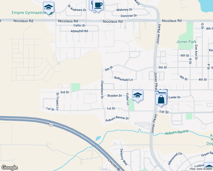 map of restaurants, bars, coffee shops, grocery stores, and more near 2275 Thomsen Way in Lincoln