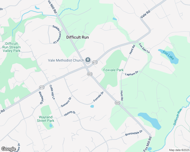 map of restaurants, bars, coffee shops, grocery stores, and more near 3209 Fox Mill Road in Oakton