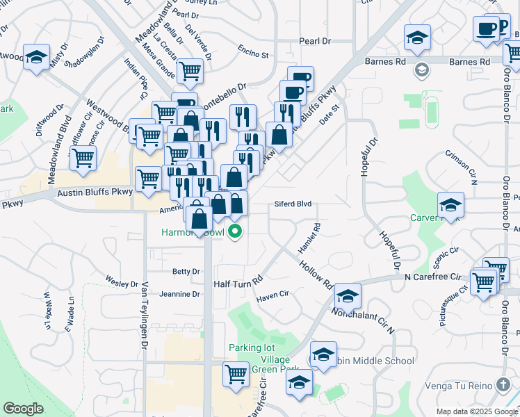 map of restaurants, bars, coffee shops, grocery stores, and more near 1003 Date Street in Colorado Springs