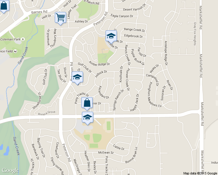 map of restaurants, bars, coffee shops, grocery stores, and more near 4166 Heathmoor Drive in Colorado Springs