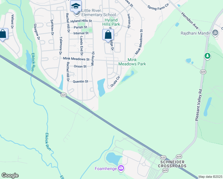 map of restaurants, bars, coffee shops, grocery stores, and more near 43625 Wembley Lane in Chantilly