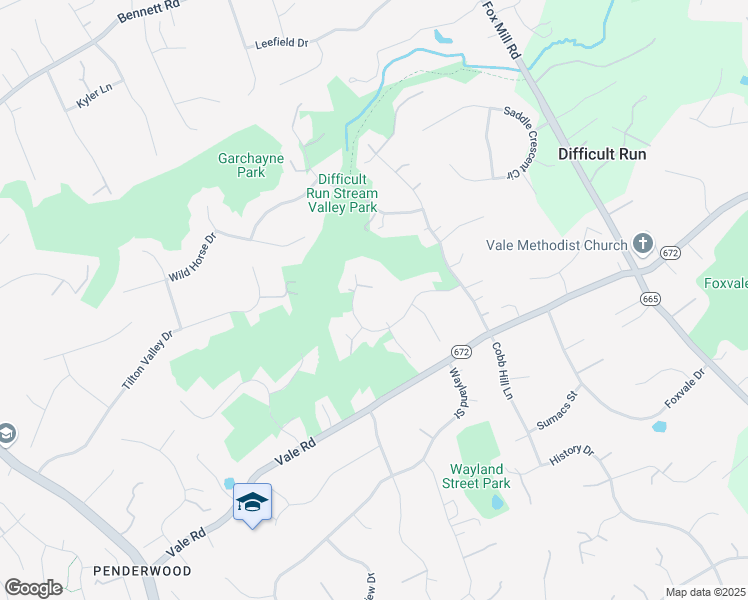 map of restaurants, bars, coffee shops, grocery stores, and more near 11918 Latigo Lane in Oakton