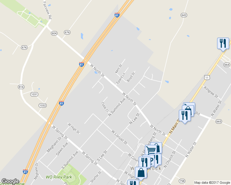 map of restaurants, bars, coffee shops, grocery stores, and more near 621 West North Street in Woodstock