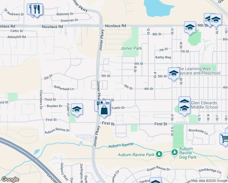 map of restaurants, bars, coffee shops, grocery stores, and more near 1753 Richard Court in Lincoln