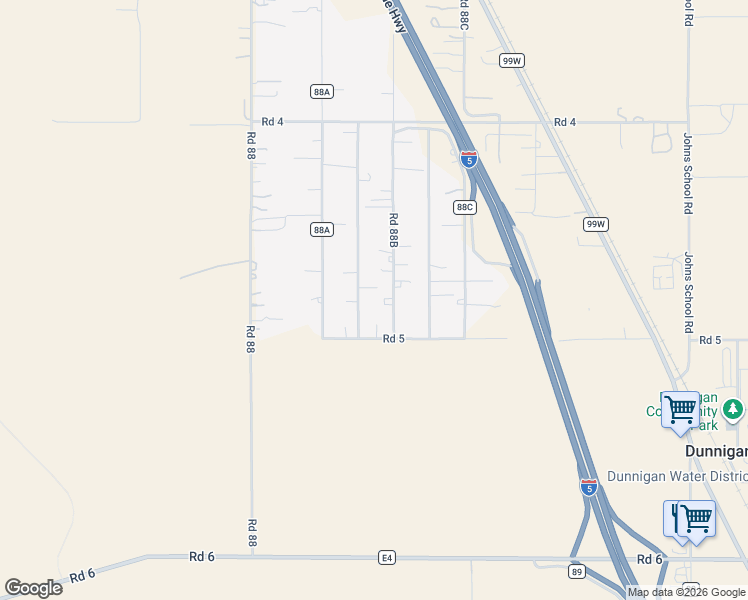 map of restaurants, bars, coffee shops, grocery stores, and more near 3402 Road 88B in Dunnigan