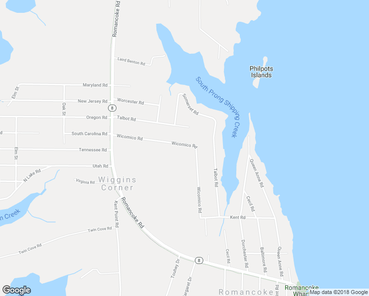 map of restaurants, bars, coffee shops, grocery stores, and more near 214 Wicomico Road in Stevensville