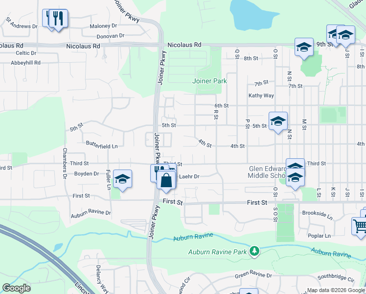map of restaurants, bars, coffee shops, grocery stores, and more near 1783 Richard Court in Lincoln