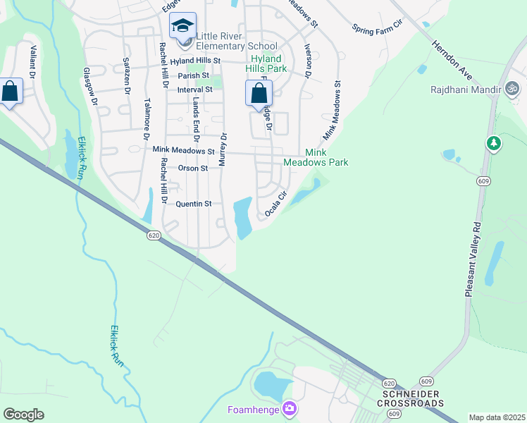 map of restaurants, bars, coffee shops, grocery stores, and more near 26283 Ocala Cir in Chantilly