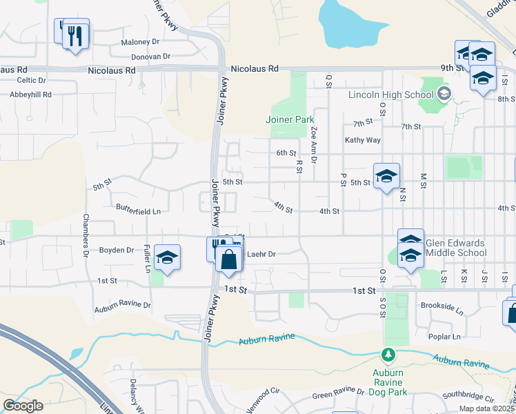 map of restaurants, bars, coffee shops, grocery stores, and more near 1724 Richard Court in Lincoln